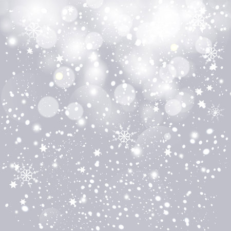 Glittery lights silver abstract Christmas background.のイラスト素材
