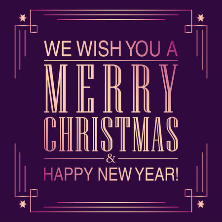 Merry Christmas and Happy New Year card design. Perfect as invitation or announcement.のイラスト素材