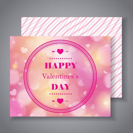Happy Valentine's day card hearts light background.のイラスト素材