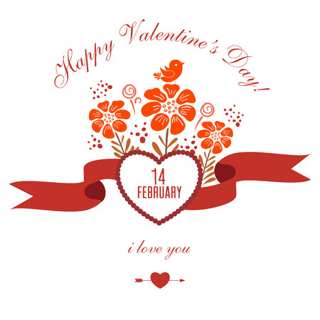 Typography Happy Valentine's Day illustration.のイラスト素材