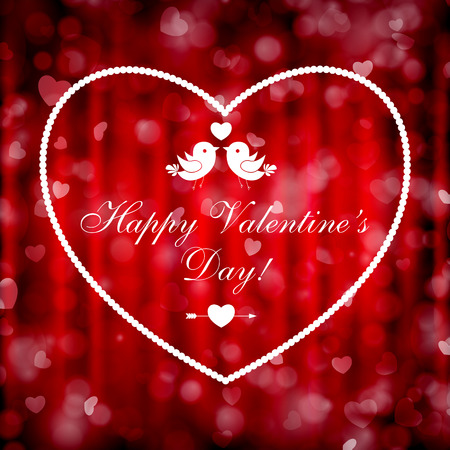 Happy Valentine's day card hearts light background.のイラスト素材