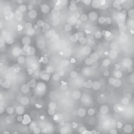 Abstract holiday background, beautiful silver shiny lights, glowing magic bokeh. Valentine's day background.のイラスト素材
