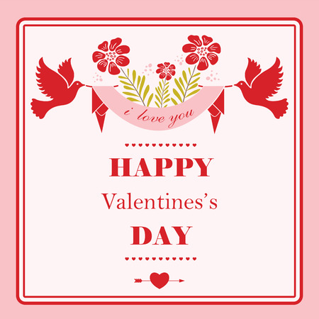 Happy Valentine's day greeting card. Perfect as invitation or announcement.のイラスト素材