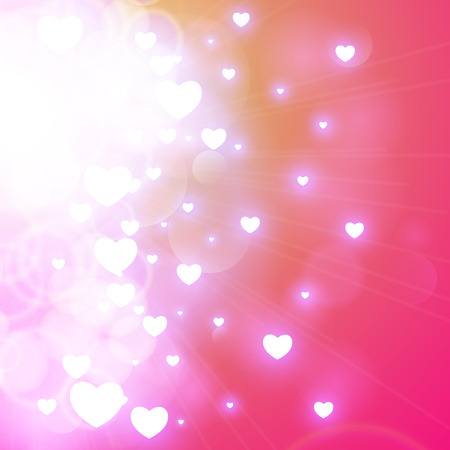 Happy Valentine's day card hearts light background.のイラスト素材