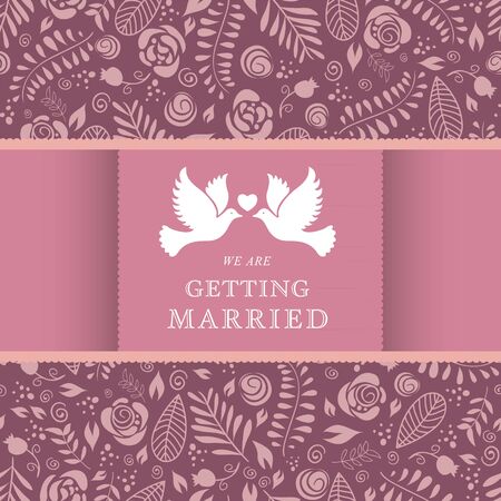 Wedding invitation card. Perfect as invitation or announcement.のイラスト素材