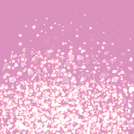 Romantic background with hearts and bokeh lights.のイラスト素材