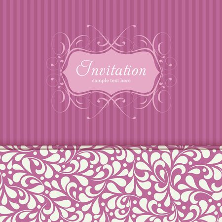 Vintage styled card with floral ornament background.のイラスト素材