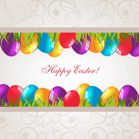 Modern Easter background with place for text. Holiday background.のイラスト素材
