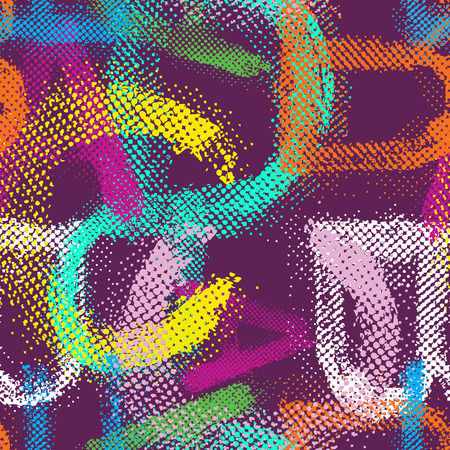Grunge halftone alphabet seamless background.のイラスト素材