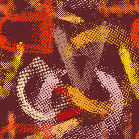 Grunge halftone alphabet seamless background.のイラスト素材