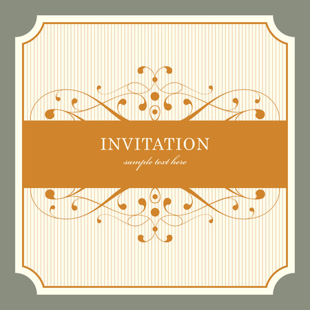 Wedding card or invitation with floral ornament background. Perfect as invitation or announcement.のイラスト素材