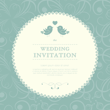 Wedding card or invitation with floral ornament background. Perfect as invitation or announcement.のイラスト素材
