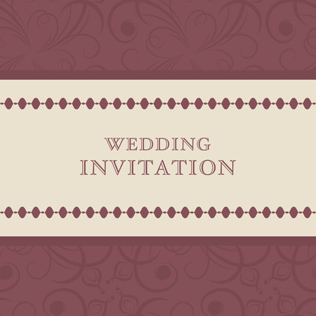 Wedding card or invitation with floral ornament background. Perfect as invitation or announcement.のイラスト素材