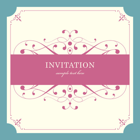 Wedding card or invitation with floral ornament background. Perfect as invitation or announcement.のイラスト素材