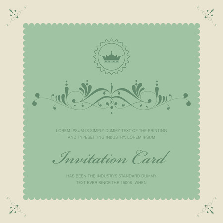 Wedding card or invitation with floral ornament background. Perfect as invitation or announcement.のイラスト素材