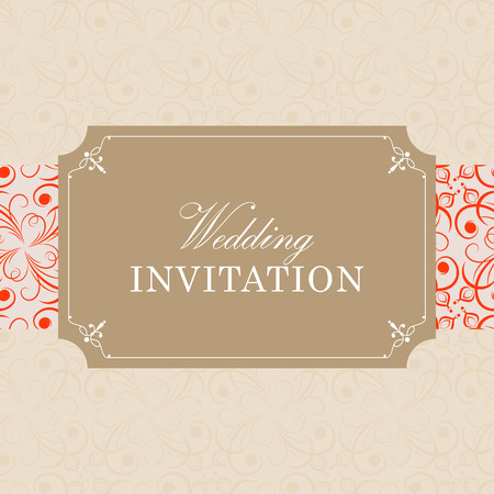 Wedding card or invitation with floral ornament background. Perfect as invitation or announcement.のイラスト素材
