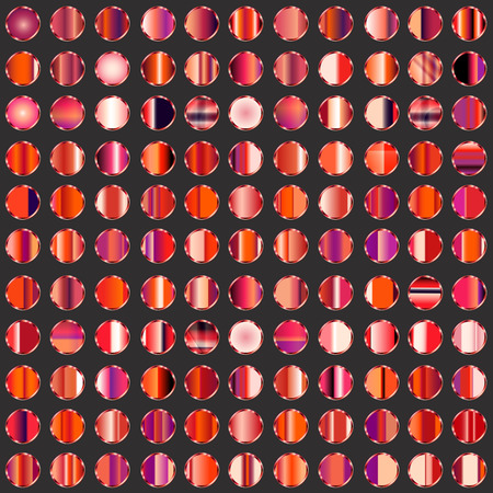 Set of round red gradients buttons.のイラスト素材