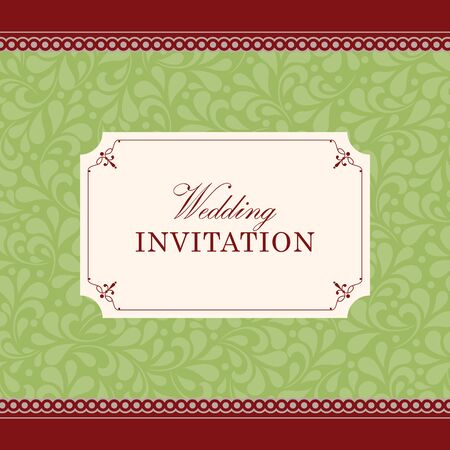 Wedding card or invitation with floral ornament background. Perfect as invitation or announcement.のイラスト素材