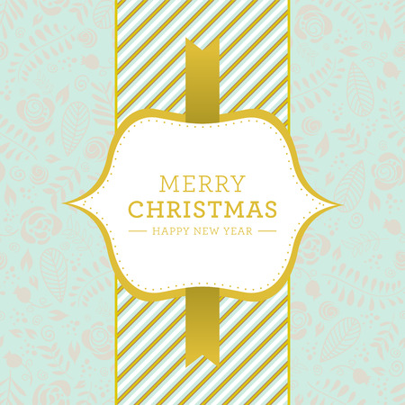 Merry Christmas and Happy New Year card design. Perfect as invitation or announcement.のイラスト素材