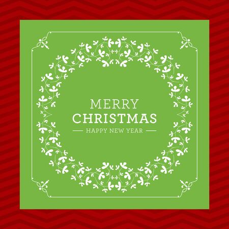 Merry Christmas and Happy New Year card design. Perfect as invitation or announcement.のイラスト素材