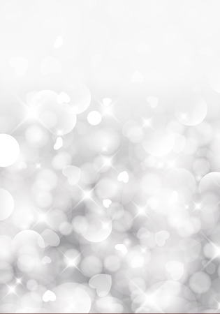 Glittery lights silver Valentine's day background from hearts.のイラスト素材