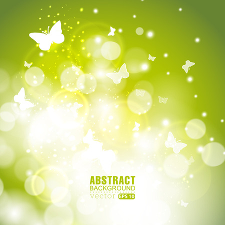 Abstract shining spring background with butterflies.のイラスト素材