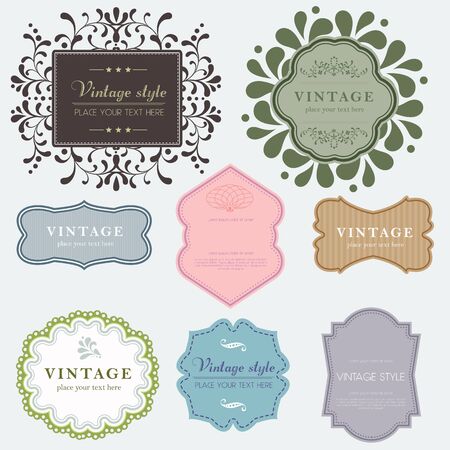 Vintage set labels. Perfect as invitation or announcement.のイラスト素材