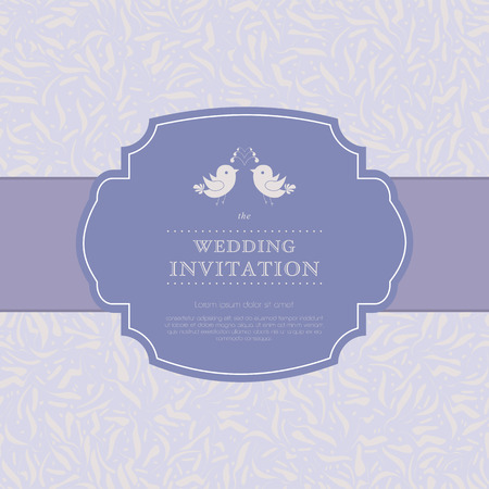 Wedding card or invitation with floral ornament background. Perfect as invitation or announcement.のイラスト素材