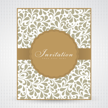 Wedding card or invitation with floral ornament background. Perfect as invitation or announcement.のイラスト素材