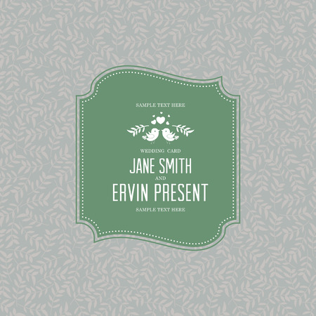 Wedding card or invitation with floral ornament background. Perfect as invitation or announcement.のイラスト素材
