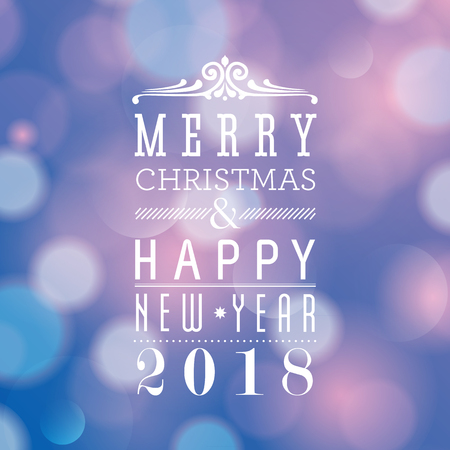 Merry Christmas and Happy New Year card design. Perfect as invitation or announcement.のイラスト素材