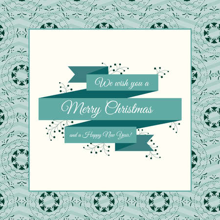 Merry Christmas and Happy New Year card design. Perfect as invitation or announcement.のイラスト素材