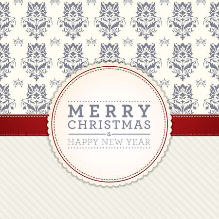 Merry Christmas and Happy New Year card design. Perfect as invitation or announcement.のイラスト素材