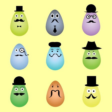 Cartoon funny eggs vectorのイラスト素材