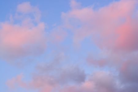 Pink clouds at sundownの写真素材