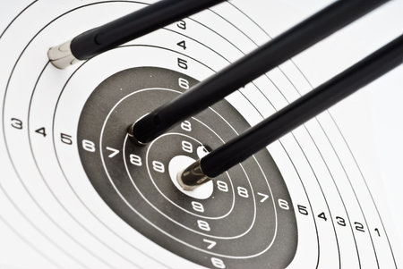 Target with arrow- triumph weaponの写真素材