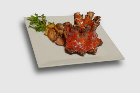 Dish of fresh meat, the restaurant menu