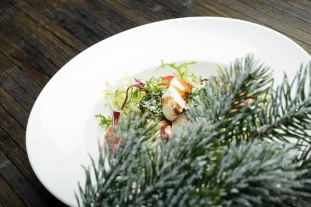 Salad diet light snack in the restaurantの写真素材