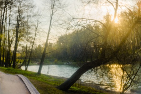 Pictorial Photography in Tsaritsyno park, Moscow. In taking pictures to use simple objective monocle. Photographic imperfect lens, the presence of numerous aberrations, gives the photos a special lightness and softness at a sufficiently high image detail.の写真素材