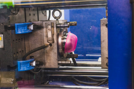 MOSCOW - January 25: Interplastica 2017. 20th International Trade Fair Plastics and Rubber- Fairgrounds Presnya exhibition complex. Machinery and equipment for production and processing of plastics.のeditorial素材