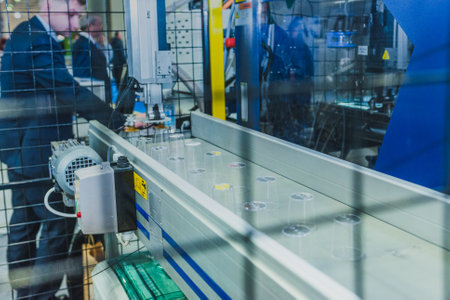 MOSCOW - January 25: Interplastica 2017. 20th International Trade Fair Plastics and Rubber- Fairgrounds Presnya exhibition complex. Machinery and equipment for production and processing of plastics.のeditorial素材