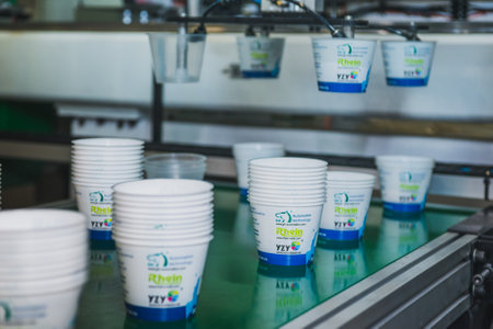 MOSCOW - January 25: Interplastica 2017. 20th International Trade Fair Plastics and Rubber- Fairgrounds Presnya exhibition complex. Machinery and equipment for production and processing of plastics.のeditorial素材