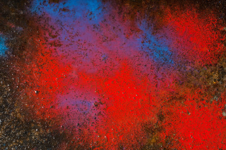 drop art background- liquid paint on rusty metal surface