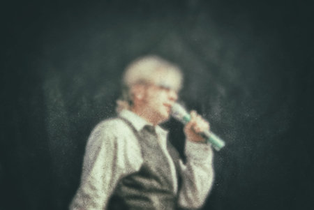 Actor skill - performance people on stage. Blurred background-scenario art. Retro photo.の写真素材