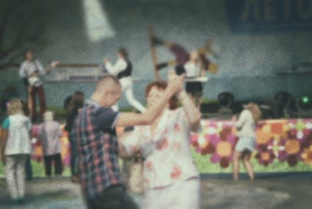 Blurred background people. Active lifestyle in the park- recreation and entertainment.の写真素材
