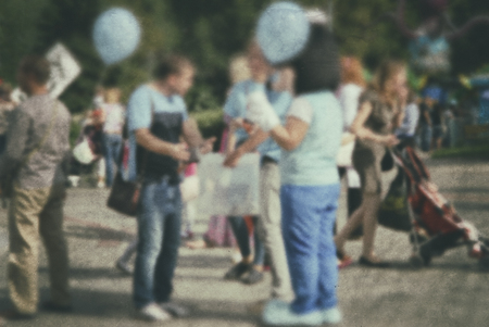 Blurred background people. Active lifestyle in the park- recreation and entertainment.の写真素材