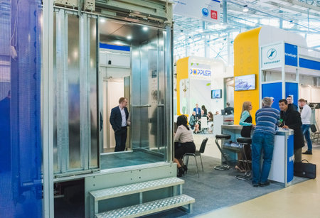 MOSCOW, RUSSIA, VDNH - APRIL 25-27, 2017: RUSSIAN ELEVATOR WEEK, International exhibition.