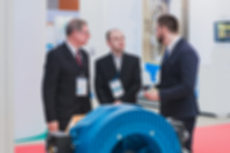 blurred background with groups of business people at presentationの写真素材