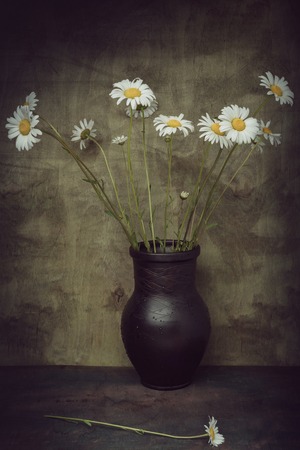 Still life- artwork picture of bouquet flowers daisiesの写真素材