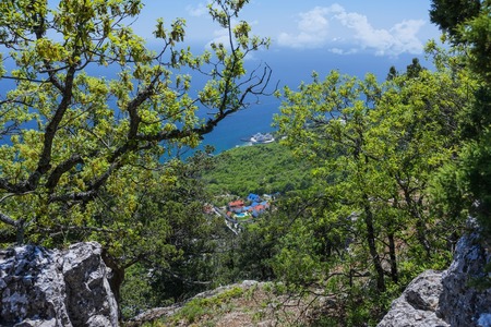 Beautiful mountain landscape background - a journey through the hiking trailsの写真素材